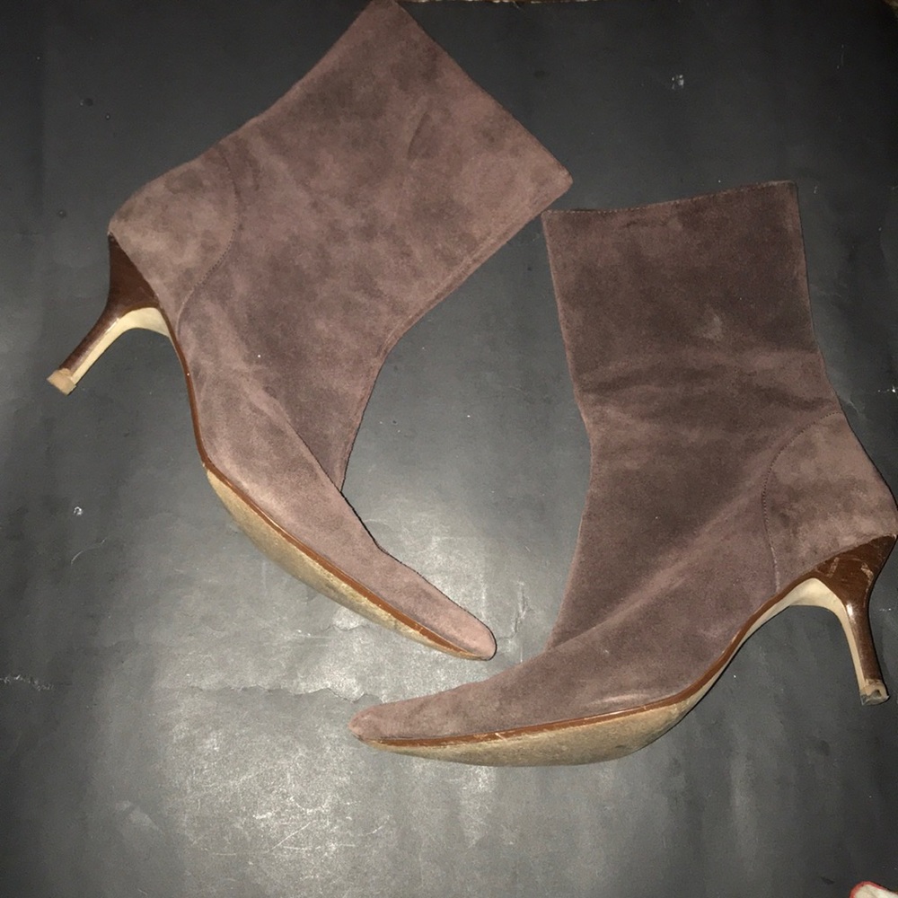 Brown suede boots